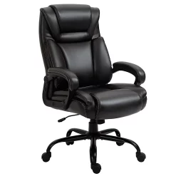 Vinsetto Big And Tall 400lbs Executive Office Chair With Wide Seat Computer Desk Chair With High Back PU Leather Ergonomic Upholstery Adjustable Height And Swivel Wheels Black