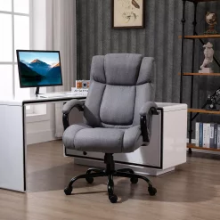 Vinsetto High Back Big And Tall Executive Office Chair 484lbs With Wide Seat Computer Desk Chair With Linen Fabric Adjustable Height Swivel Wheels Light Grey 7 Vinsetto High Back Big And Tall Executive Office Chair 484lbs With Wide Seat Computer Desk Chair With Linen Fabric Adjustable Height Swivel Wheels Light Grey -Zuo Modern Shop 6031237 ALT2