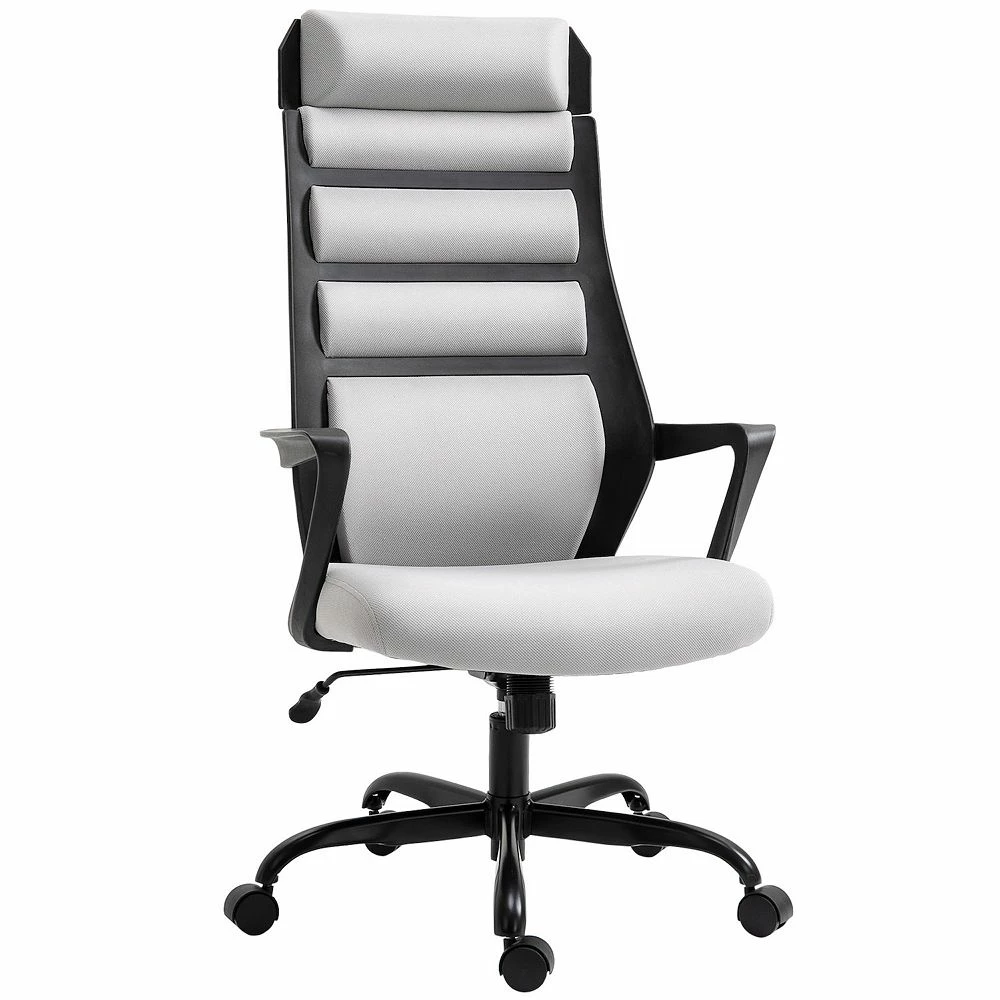 Vinsetto High Back Home Office Desk Chair With Spandex Fabric Thick Padding With 360 Swivel Wheels Grey 4 Vinsetto High Back Home Office Desk Chair With Spandex Fabric Thick Padding With 360 Swivel Wheels Grey - Image 2