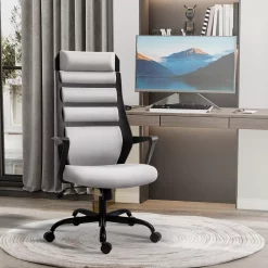Vinsetto High Back Home Office Desk Chair With Spandex Fabric Thick Padding With 360 Swivel Wheels Grey 7 Vinsetto High Back Home Office Desk Chair With Spandex Fabric Thick Padding With 360 Swivel Wheels Grey -Zuo Modern Shop 6031336 ALT2