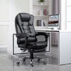 HOMCOM High Back Ergonomic Executive Office Chair PU Leather Computer Chair With Retractable Footrest Lumbar Support Padded Headrest And Armrest Dark Brown 7 HOMCOM High Back Ergonomic Executive Office Chair PU Leather Computer Chair With Retractable Footrest Lumbar Support Padded Headrest And Armrest Dark Brown -Zuo Modern Shop 6031567 ALT2