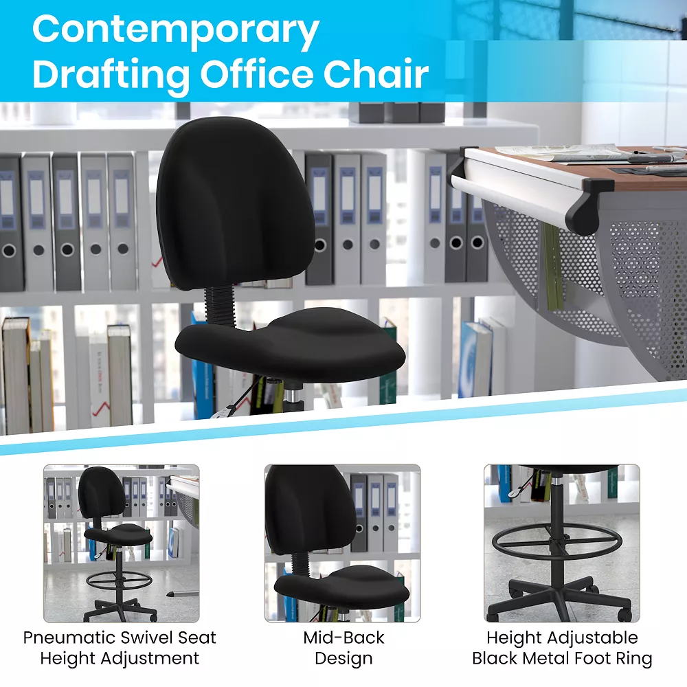 Flash Furniture Bruce Drafting Office Chair 5 Flash Furniture Bruce Drafting Office Chair - Image 3