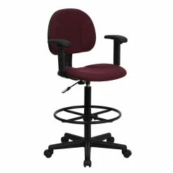 Flash Furniture Bruce Burgundy Drafting Office Chair