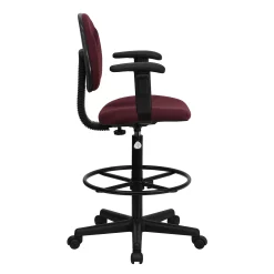 Flash Furniture Bruce Burgundy Drafting Office Chair 7 Flash Furniture Bruce Burgundy Drafting Office Chair -Zuo Modern Shop 6036567 ALT2