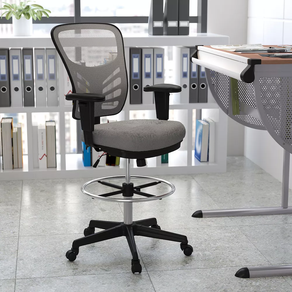 Flash Furniture Tyler Ergonomic Mesh Drafting Desk Chair 4 Flash Furniture Tyler Ergonomic Mesh Drafting Desk Chair - Image 2