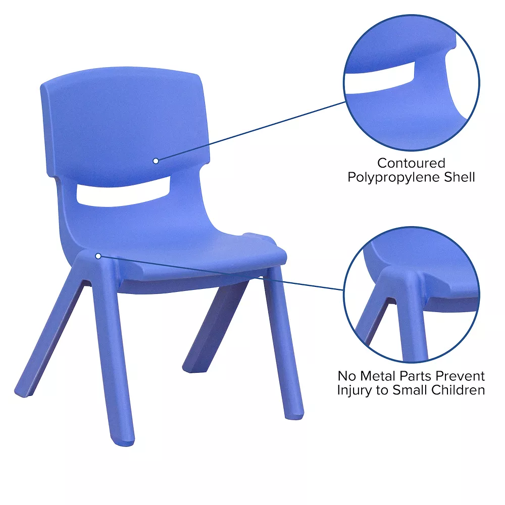 Emma+Oliver Emma And Oliver 10 Pack Nat Plastic Stackable School Chair With 12" Seat Height - Preschool Seating 5 Emma+Oliver Emma And Oliver 10 Pack Nat Plastic Stackable School Chair With 12" Seat Height - Preschool Seating - Image 3