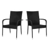 Emma+Oliver Emma And Oliver Sala Stacking All-Weather Black Wicker Wrapped Powder Coated Steel Patio Club Chair For Indoor And Outdoor Use - Set Of 2 1 Emma+Oliver Emma And Oliver Sala Stacking All-Weather Black Wicker Wrapped Powder Coated Steel Patio Club Chair For Indoor And Outdoor Use - Set Of 2 -Zuo Modern Shop 6049073