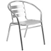 Emma+Oliver Emma And Oliver Aluminum Indoor-Outdoor Stack Chair With Triple Slat Back And Arms -Zuo Modern Shop 6049122