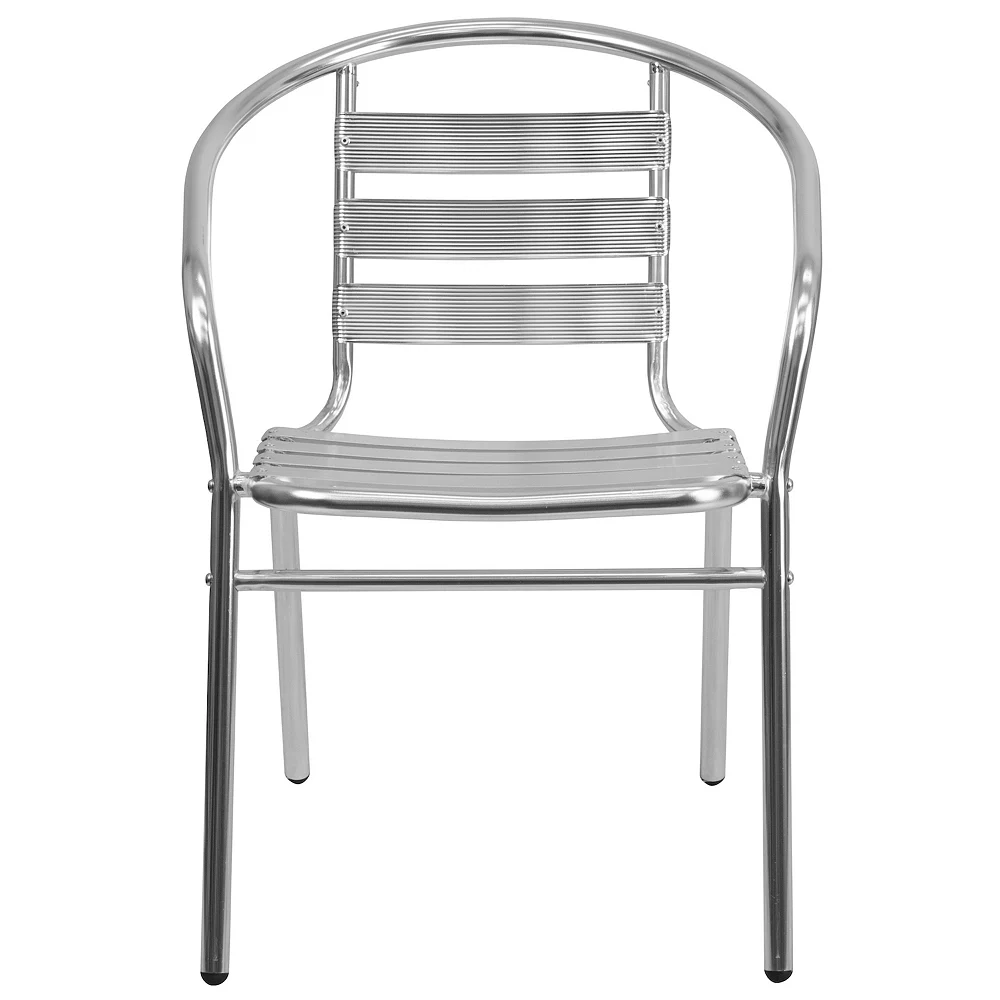 Emma+Oliver Emma And Oliver Aluminum Indoor-Outdoor Stack Chair With Triple Slat Back And Arms 6 Emma+Oliver Emma And Oliver Aluminum Indoor-Outdoor Stack Chair With Triple Slat Back And Arms - Image 4