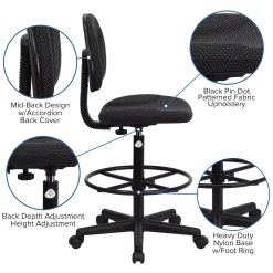 Flash Furniture Bruce Drafting Chair 10 Flash Furniture Bruce Drafting Chair -Zuo Modern Shop 6049483 ALT2