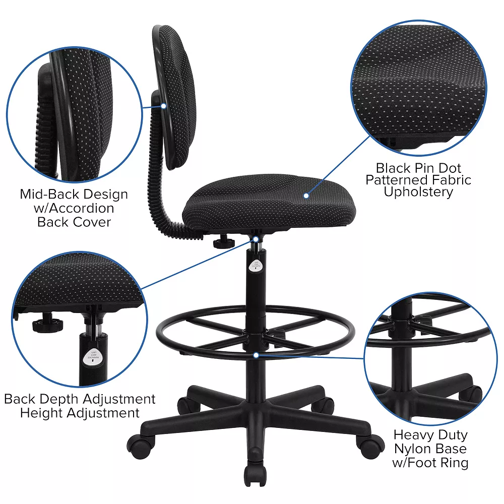 Flash Furniture Bruce Drafting Chair 5 Flash Furniture Bruce Drafting Chair - Image 3