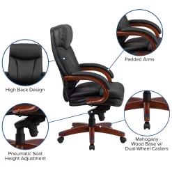 Flash Furniture Hansel High Back LeatherSoft Office Chair 4 Flash Furniture Hansel High Back LeatherSoft Office Chair -Zuo Modern Shop 6060399 ALT3