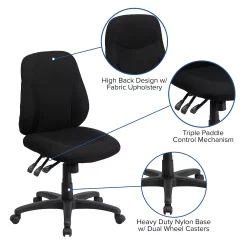 Flash Furniture Wade Mid-Back Swivel Ergonomic Task Office Chair -Zuo Modern Shop 6060438 ALT3