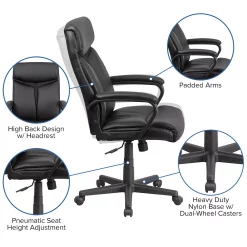 Flash Furniture Raya High Back LeatherSoft Executive Swivel Office Chair 10 Flash Furniture Raya High Back LeatherSoft Executive Swivel Office Chair -Zuo Modern Shop 6061115 ALT3
