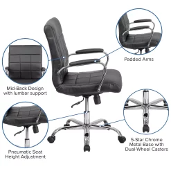 Flash Furniture Vivian Mid-Back Executive Swivel Office Chair 10 Flash Furniture Vivian Mid-Back Executive Swivel Office Chair -Zuo Modern Shop 6061902 ALT3
