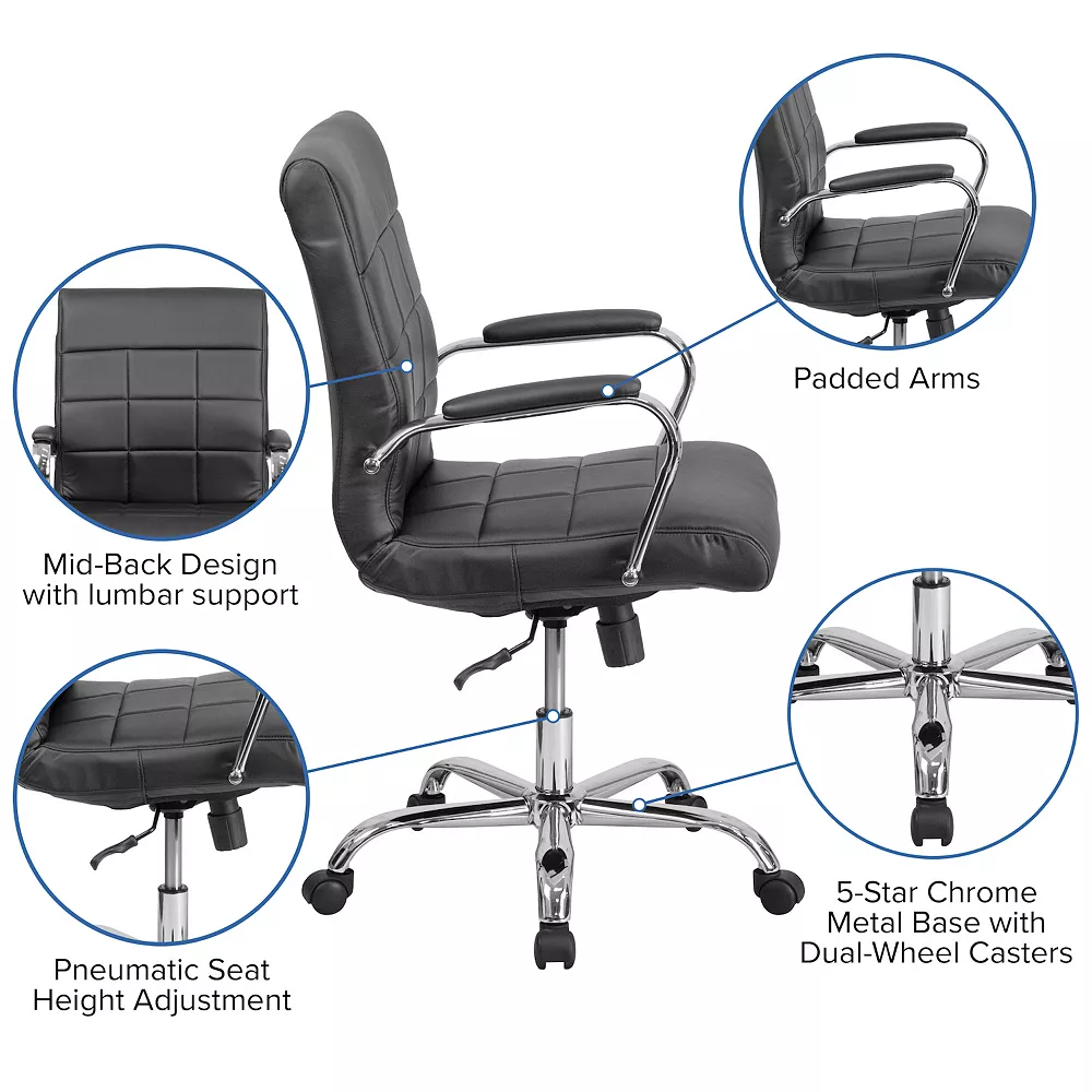 Flash Furniture Vivian Mid-Back Executive Swivel Office Chair 5 Flash Furniture Vivian Mid-Back Executive Swivel Office Chair - Image 3
