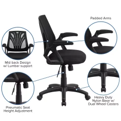Flash Furniture Sam Mid-Back Swivel Office Chair 10 Flash Furniture Sam Mid-Back Swivel Office Chair -Zuo Modern Shop 6061935 ALT3