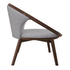 Cenports Clair Gray Mid-Century Fabric Upholstery Solid Wood Frame Accent Chair -Zuo Modern Shop 6144465 ALT3