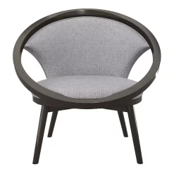Cenports Clair Gray Mid-Century Fabric Upholstery Solid Wood Frame Accent Chair