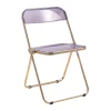 LeisureMod Lawrence Acrylic Folding Chair With Gold Metal Frame - Rose Pink 1 LeisureMod Lawrence Acrylic Folding Chair With Gold Metal Frame - Rose Pink -Zuo Modern Shop 6144474 Magenta