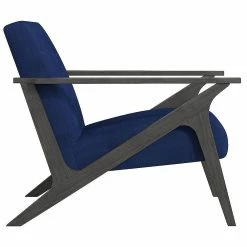 Cenports Jenson Navy Velvet Solid Wood Frame Accent Chair 9 Cenports Jenson Navy Velvet Solid Wood Frame Accent Chair -Zuo Modern Shop 6144739 ALT3
