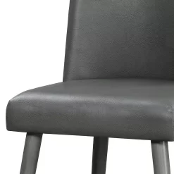 Benzara Leatherette Dining Chair With Splayed Wooden Legs, Set Of 2, Gray 8 Benzara Leatherette Dining Chair With Splayed Wooden Legs, Set Of 2, Gray -Zuo Modern Shop 6206062 ALT2
