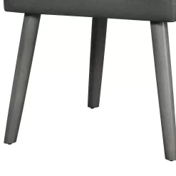 Benzara Leatherette Dining Chair With Splayed Wooden Legs, Set Of 2, Gray 9 Benzara Leatherette Dining Chair With Splayed Wooden Legs, Set Of 2, Gray -Zuo Modern Shop 6206062 ALT3