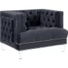 Benzara Velvet Upholstered Chair, With Tufted Details And Acrylic Legs, Black -Zuo Modern Shop 6215248
