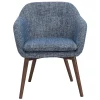 Contemporary Home Living 30" Blue And Brown Tufted Accent Dining Chair -Zuo Modern Shop 6238208