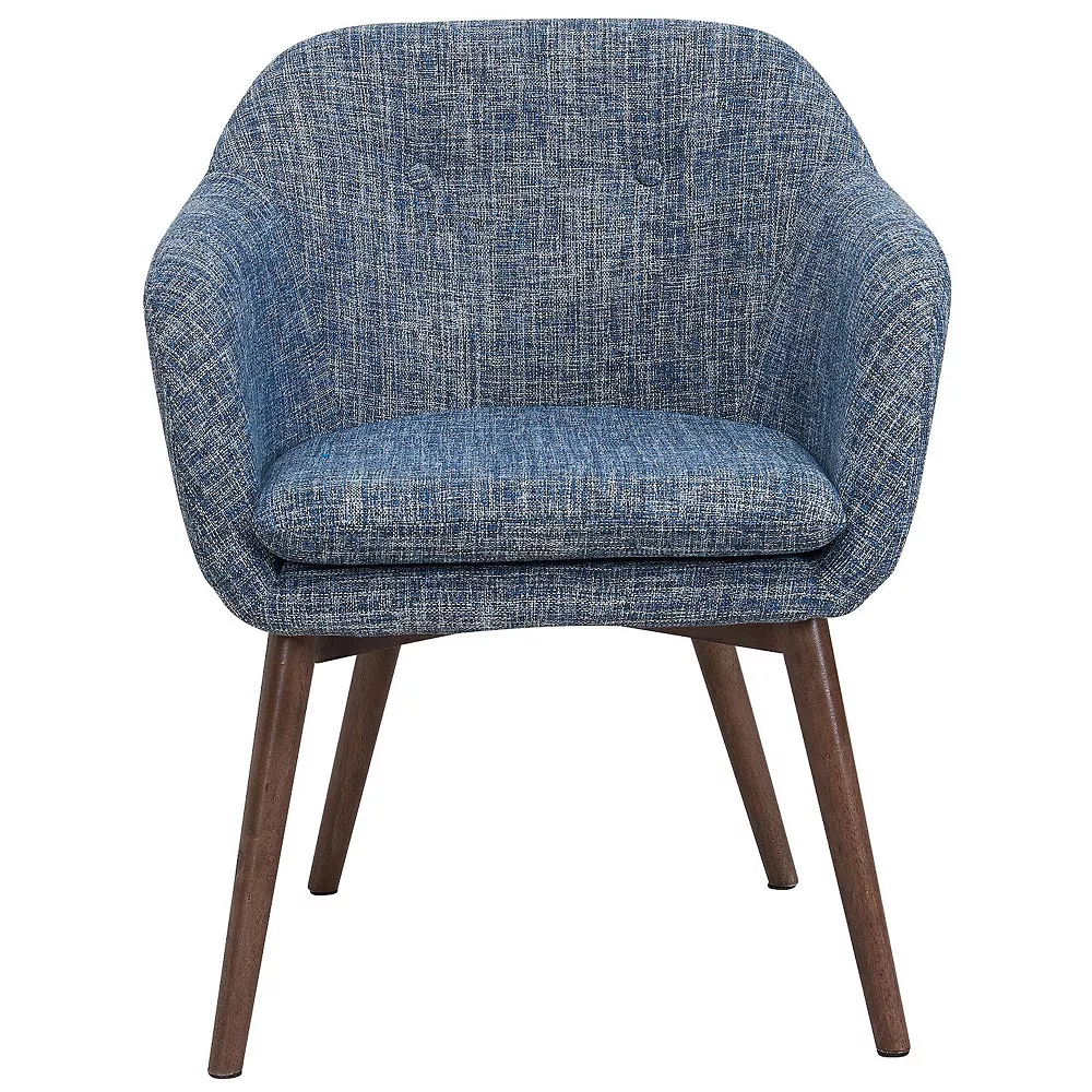 Contemporary Home Living 30" Blue And Brown Tufted Accent Dining Chair 3 Contemporary Home Living 30" Blue And Brown Tufted Accent Dining Chair
