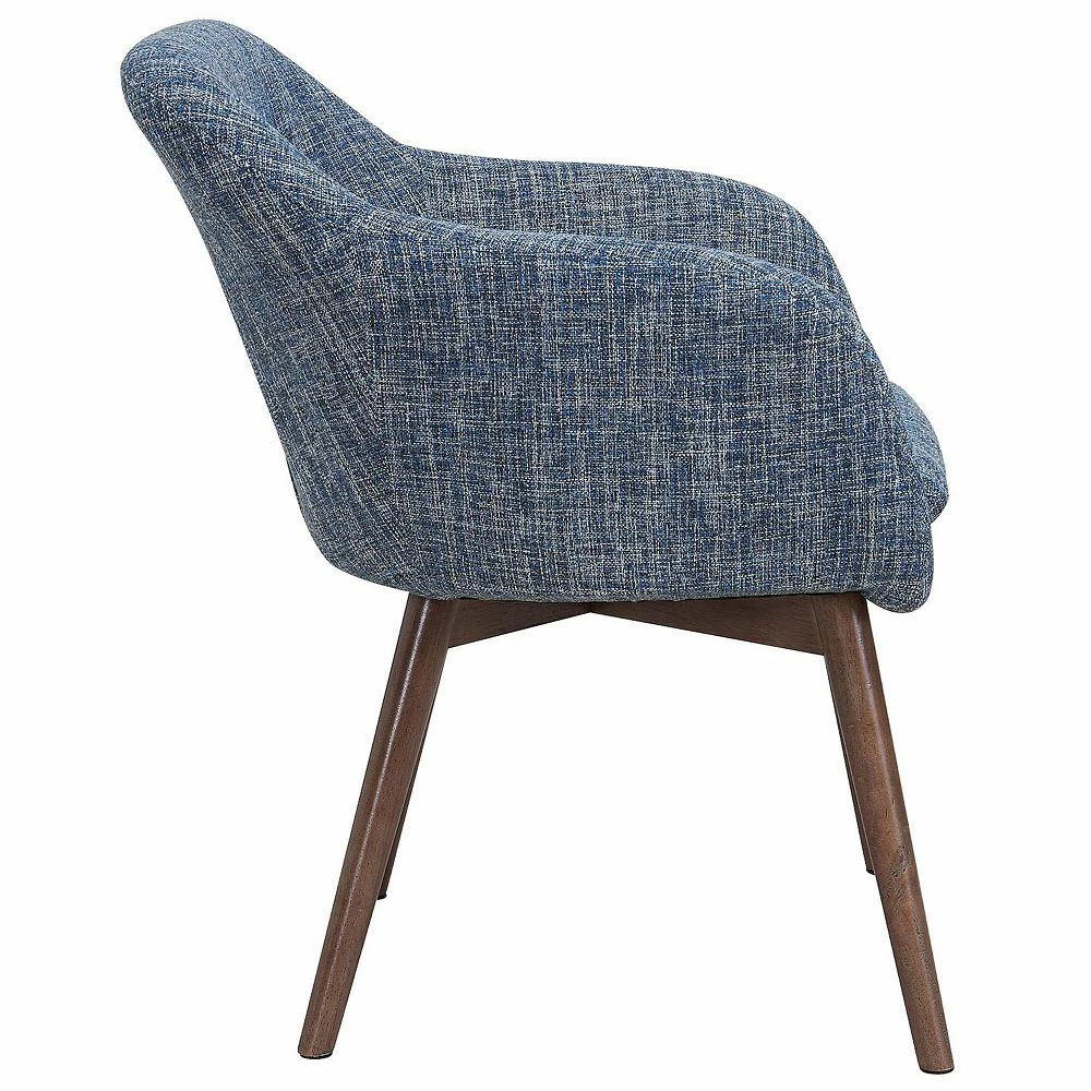 Contemporary Home Living 30" Blue And Brown Tufted Accent Dining Chair 4 Contemporary Home Living 30" Blue And Brown Tufted Accent Dining Chair - Image 2