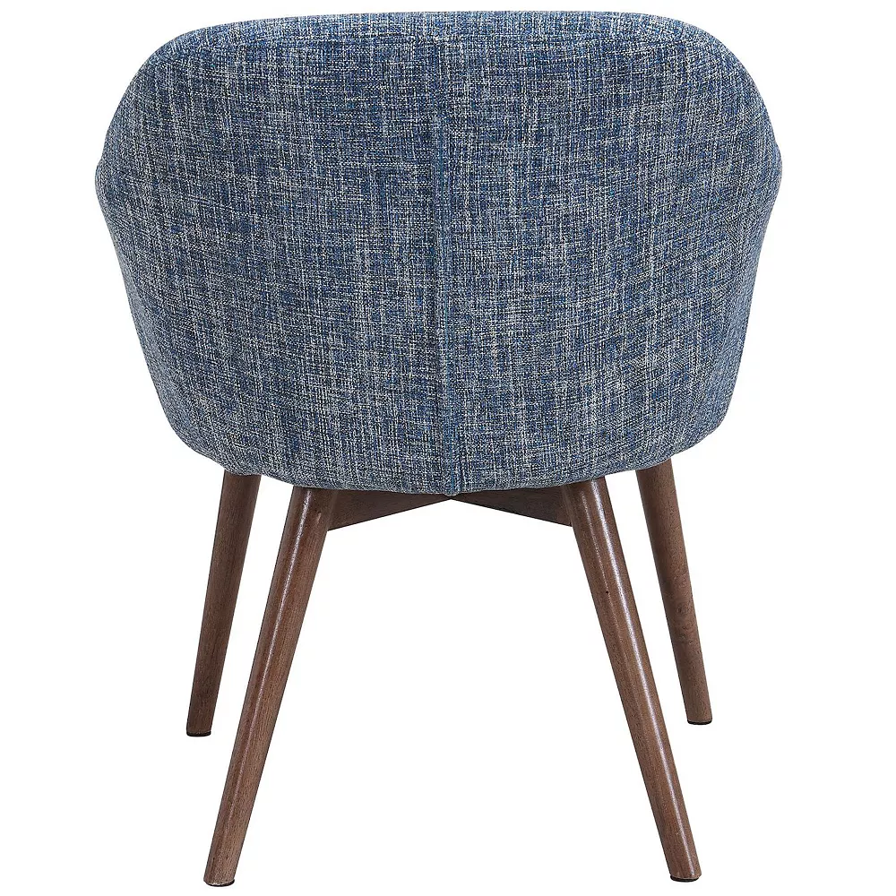Contemporary Home Living 30" Blue And Brown Tufted Accent Dining Chair 5 Contemporary Home Living 30" Blue And Brown Tufted Accent Dining Chair - Image 3