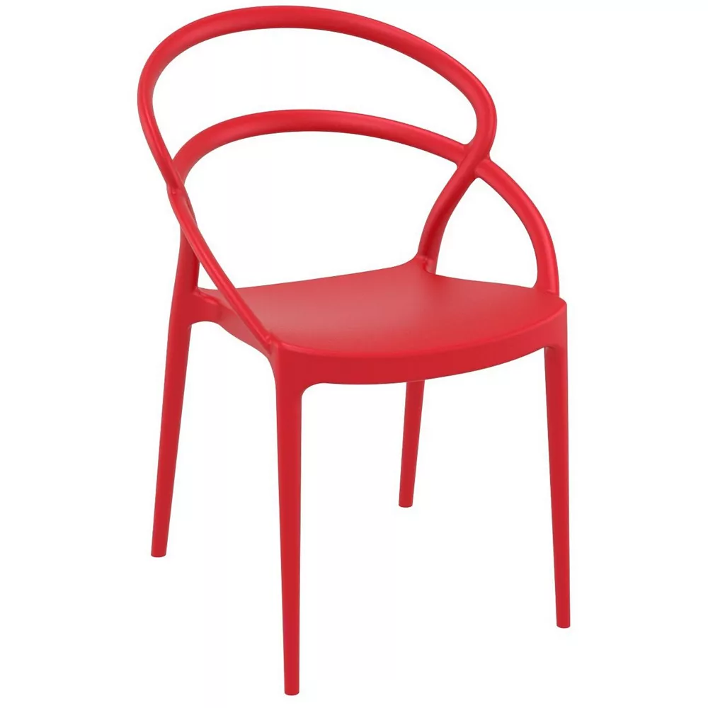 Luxury Commercial Living 32.25" Red Outdoor Patio Round Dining Chair 3 Luxury Commercial Living 32.25" Red Outdoor Patio Round Dining Chair