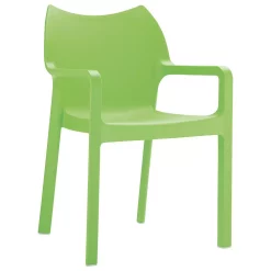 Luxury Commercial Living 33" Green Outdoor Patio Solid Dining Arm Chair