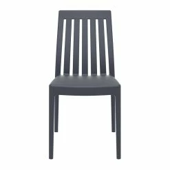 Luxury Commercial Living 35" Gray High Back Stackable Outdoor Patio Dining Chair -Zuo Modern Shop 6238458 ALT2