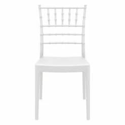 Luxury Commercial Living 36" White Stackable Outdoor Patio Armless Dining Chair -Zuo Modern Shop 6238466 ALT2