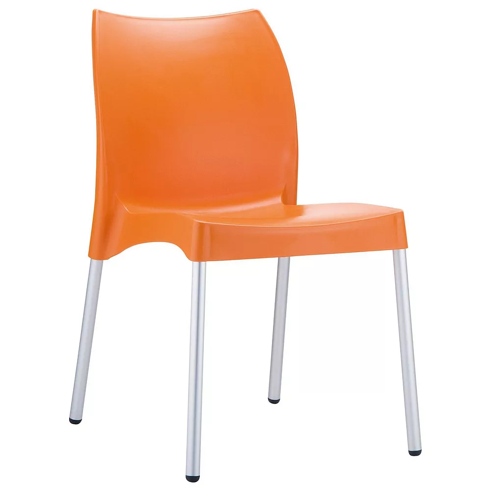 31.5" Orange and White Stackable Outdoor Patio Armless Dining Chair Luxury Commercial Living 31.5" Orange And White Stackable Outdoor Patio Armless Dining Chair -Zuo Modern Shop 6238488