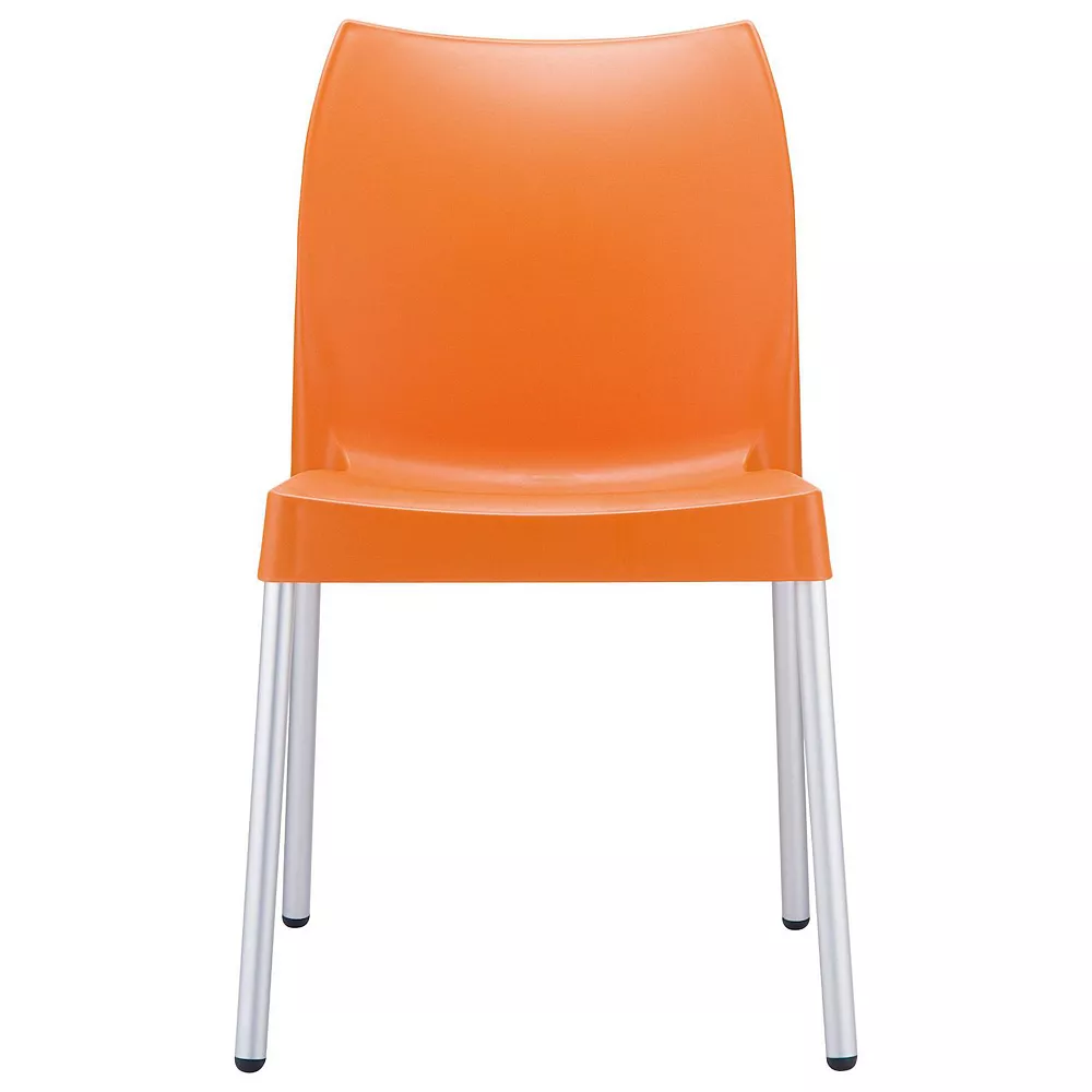 31.5" Orange and White Stackable Outdoor Patio Armless Dining Chair Luxury Commercial Living 31.5" Orange And White Stackable Outdoor Patio Armless Dining Chair -Zuo Modern Shop 6238488 ALT