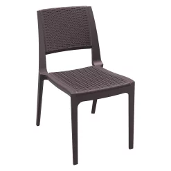 Luxury Commercial Living 34" Brown Outdoor Patio Wickerlook Dining Chair