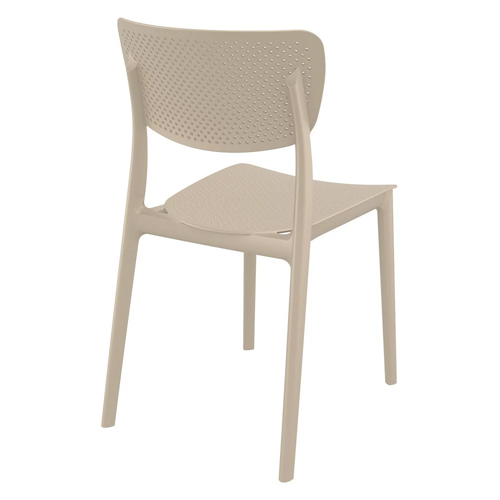 Luxury Commercial Living 33" Taupe Brown Stackable Patio Dining Chair 4 Luxury Commercial Living 33" Taupe Brown Stackable Patio Dining Chair - Image 2