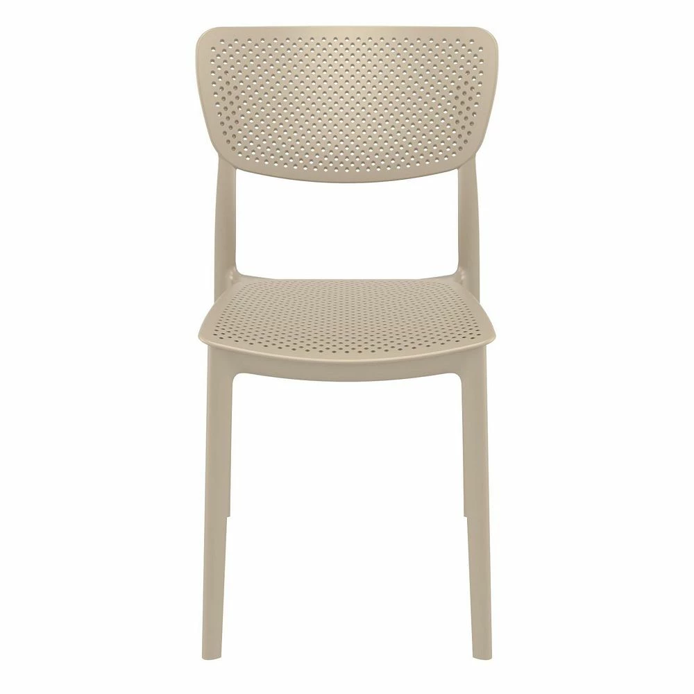 Luxury Commercial Living 33" Taupe Brown Stackable Patio Dining Chair 5 Luxury Commercial Living 33" Taupe Brown Stackable Patio Dining Chair - Image 3