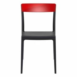 Luxury Commercial Living 33" Black And Red Patio Dining Chair -Zuo Modern Shop 6238531 ALT2