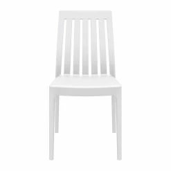 Luxury Commercial Living 35" White High Back Stackable Outdoor Patio Dining Chair -Zuo Modern Shop 6238540 ALT2