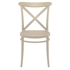 Luxury Commercial Living 34.25" Taupe Brown Patio Cross Armless Dining Chair -Zuo Modern Shop 6238544 ALT2
