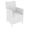 Luxury Commercial Living 35.5" White Patio Dining Arm Chair With Sunbrella White Cushion 2 Luxury Commercial Living 35.5" White Patio Dining Arm Chair With Sunbrella White Cushion -Zuo Modern Shop 6238649
