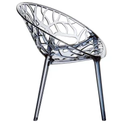 Luxury Commercial Living 31" Smoke Gray Transparent Stackable Outdoor Patio Dining Chair -Zuo Modern Shop 6238654 ALT2