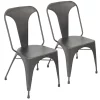 Contemporary Home Living Set Of 2 Matte Gray Austin Industrial Dining Chair 32.75” -Zuo Modern Shop 6238674