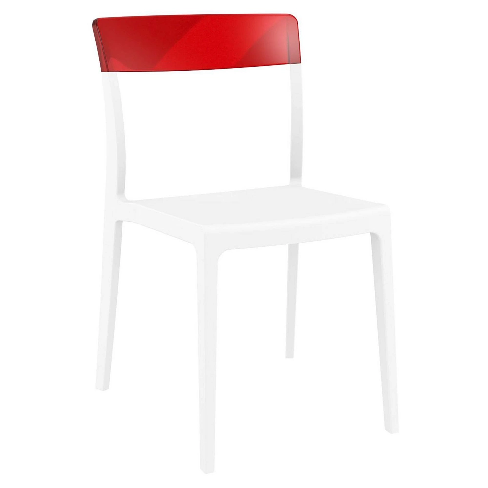 33" White and Red Patio Dining Chair Luxury Commercial Living 33" White And Red Patio Dining Chair -Zuo Modern Shop 6238688