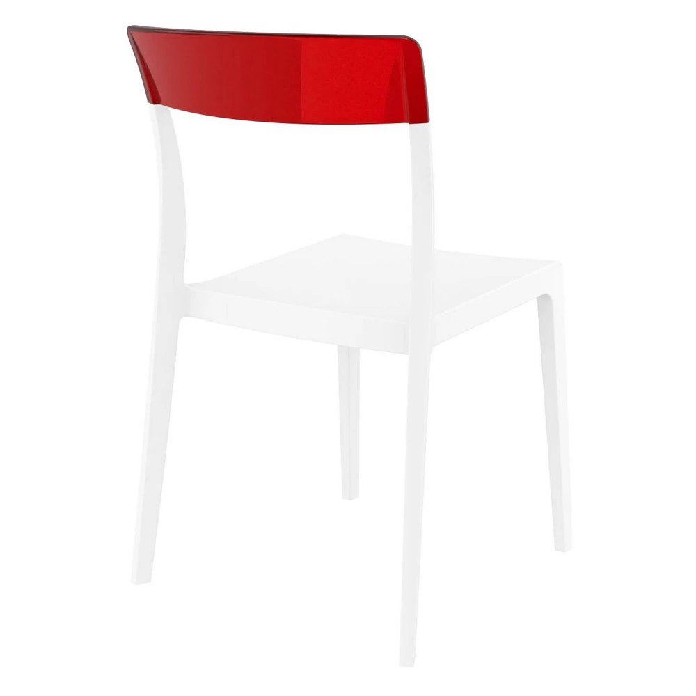 33" White and Red Patio Dining Chair Luxury Commercial Living 33" White And Red Patio Dining Chair -Zuo Modern Shop 6238688 ALT