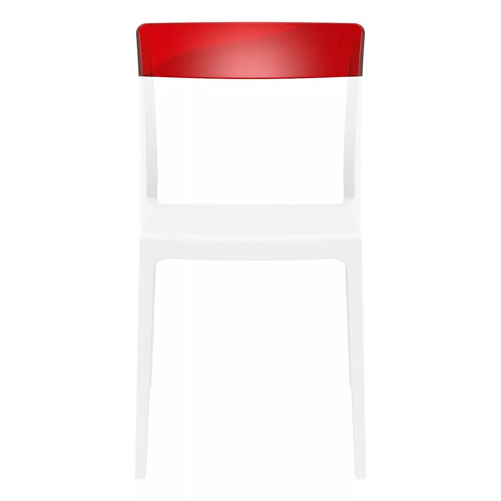 33" White and Red Patio Dining Chair Luxury Commercial Living 33" White And Red Patio Dining Chair -Zuo Modern Shop 6238688 ALT2
